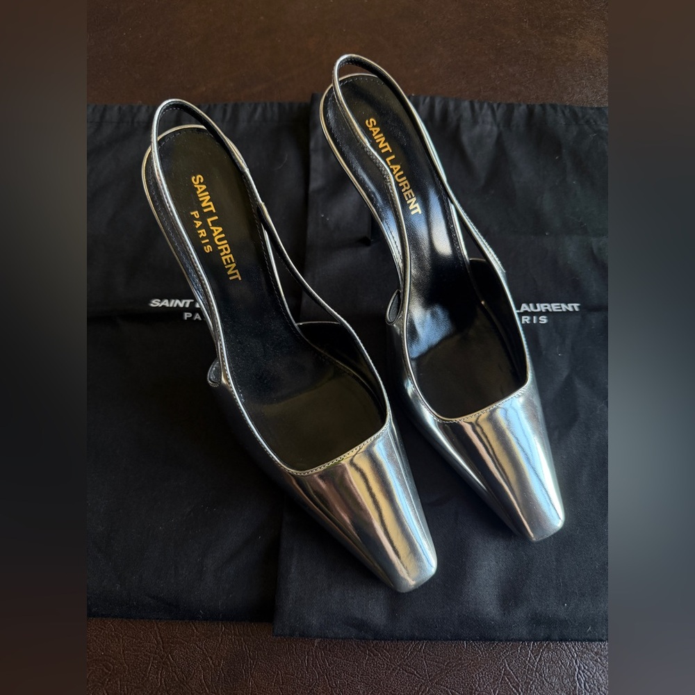 🤍Saint Laurent🤍Patent Tom 90 Dream Slingback Pumps